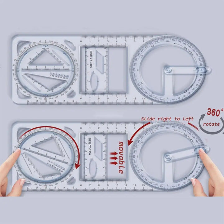 Lisslune | Math Genius Multi-Angle Drawing Precision Ruler