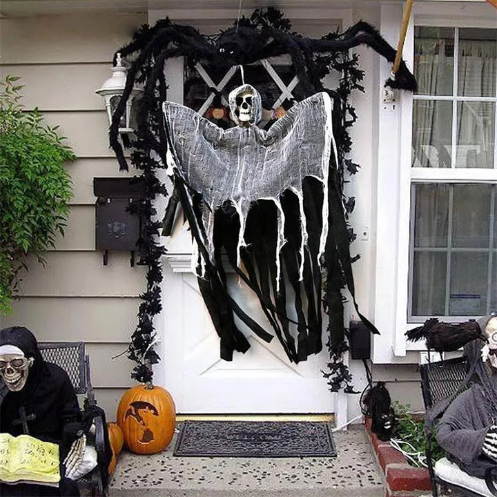 Rynx | 1Set Halloween Decorative Hanging Ghost Skull Skeleton Gauze Ghostly Home Party Horror Props Hanger House Garden Party Hanging
