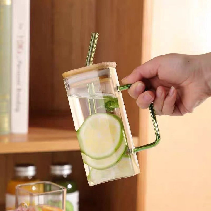 Lisslune | Stylish Square Large Capacity Mug with Straw