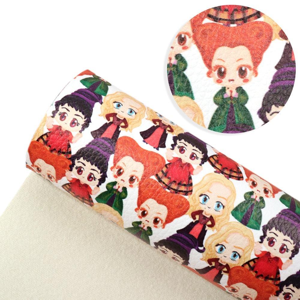 Lisslune | Playful Halloween Witch Synthetic Leather Craft Sheets Set - Creative Art Supplies