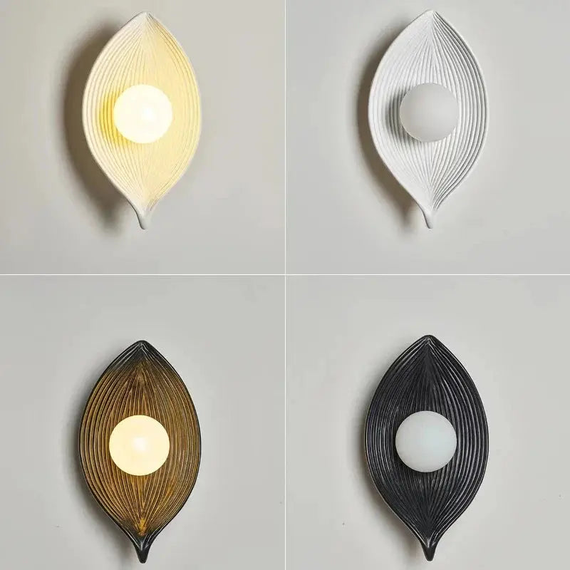 Lisslune | Wall lamp LED leaf gold Elegant