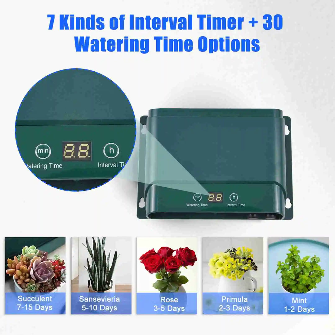Lisslune | Solar Drip Irrigation System Kit Automatic Watering with 30 Modes & 7 Timers – AquaFlow