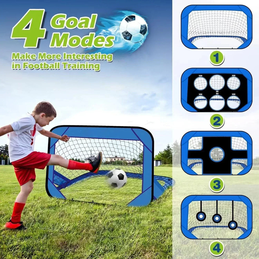 Lisslune | PlayMax Foldable Football Goal – Kids 4-in-1 Portable Soccer Net for Training & Outdoor Play