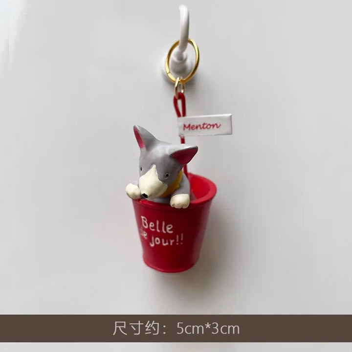 Rynx | 3D Refrigerator Magnet Puppy Cartoon Cat and Dog Refrigerator Sticker Anti-theft Entrance Door Decorative Magnetic Creative Message