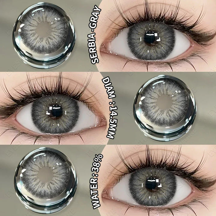 Rynx | New 1 Pair Contact Lenses Colored Contact Lenses Blue Colorful Beautiful Pupil Green Color Eye Lenses Annual Brown Contact Lenses