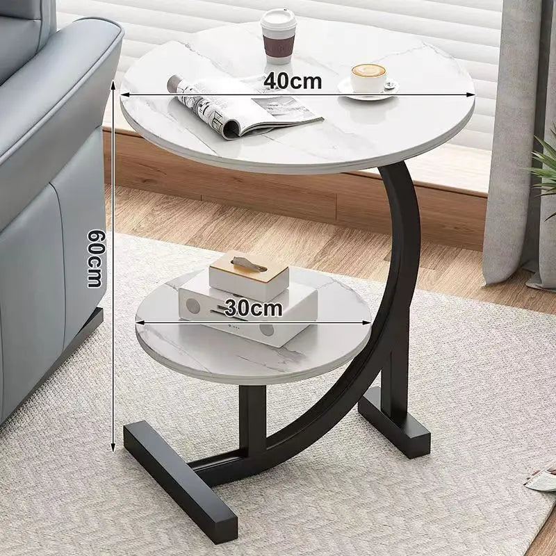 Lisslune | CasaLune Luxury Two-Tier Portable Side Table – Compact, Modern & Functional Design