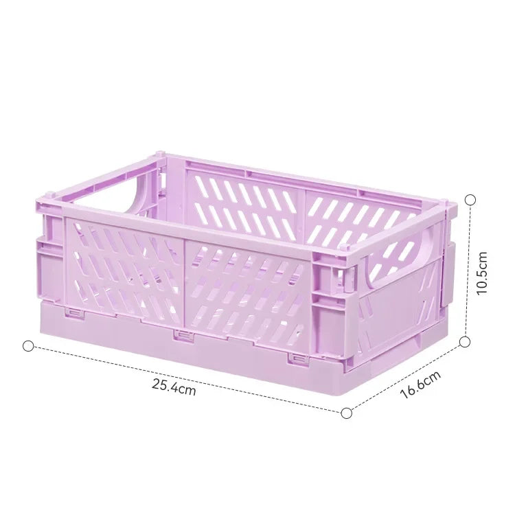 Rynx | Plastic foldable storage box folding box basket stackable cute makeup jewelry toy boxes for storage box organizer portable