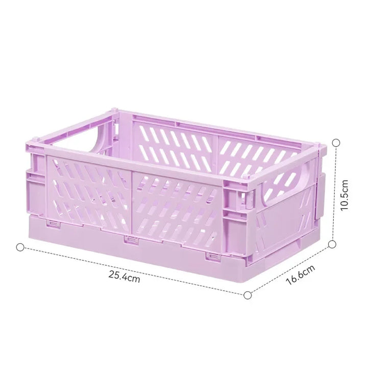 Rynx | Plastic foldable storage box folding box basket stackable cute makeup jewelry toy boxes for storage box organizer portable