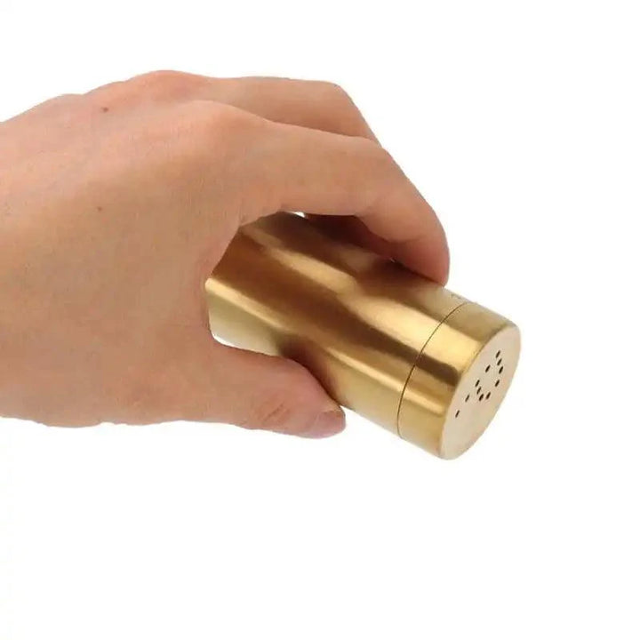 Lisslune | Set of 2 elegant golden stainless steel spice dispensers - rustproof spice containers for salt, sugar, and more