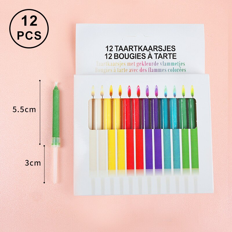 Lisslune | 12Pcs Colorful Flame Birthday Candles