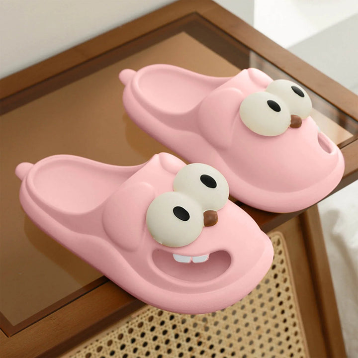 Rynx | Popular Big Eye Dog Slippers Cute Funny Big Eye Dog Fun Cartoon Eva Slippers for Women Non-Slip Slippers for Indoor