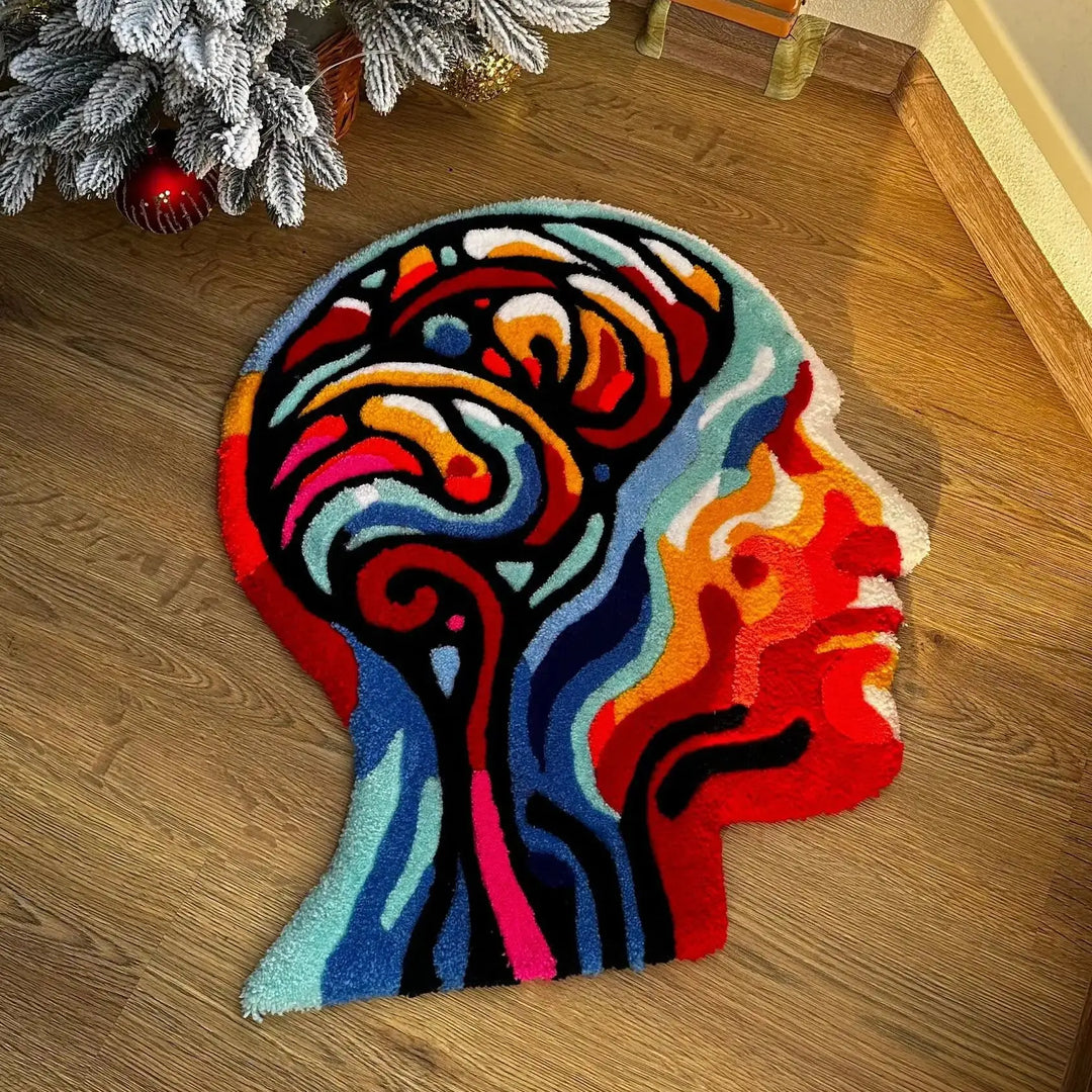 Rynx | Colorful Artificial Cashmere Thick Carpet Digital Printing Technique Simple Housewarming Gift Handcrafted Non-Slip Decorative Carpet