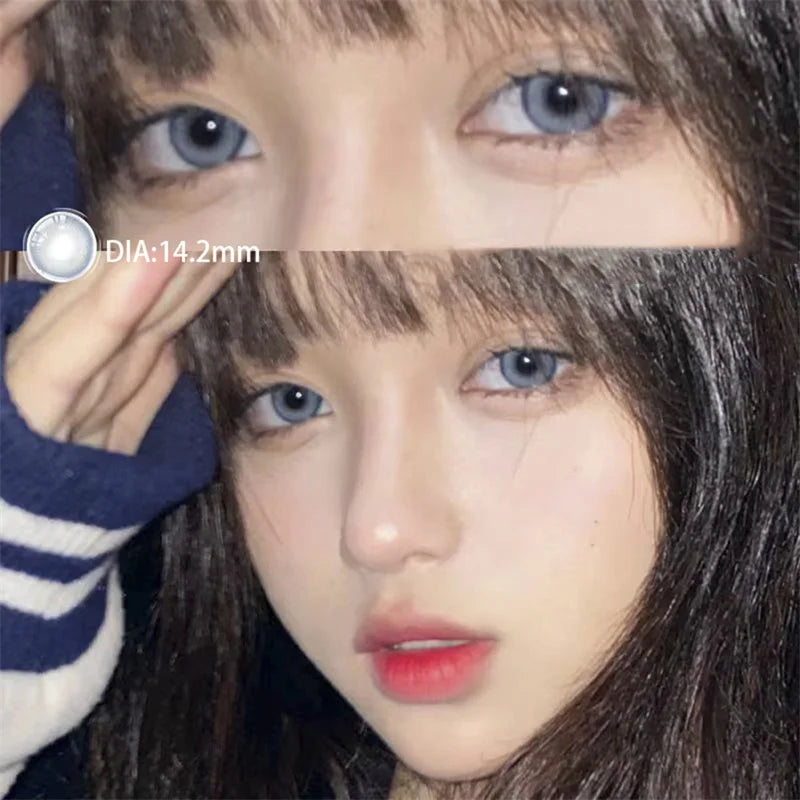 Rynx | 2pcs Annual Contact Lenses Eyes Cartoon Eye Large Diameter Lens Natural Pupil Colors Cosmetics with Diopters Myopia Lens