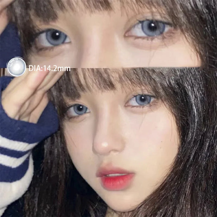 Rynx | 2pcs Annual Contact Lenses Eyes Cartoon Eye Large Diameter Lens Natural Pupil Colors Cosmetics with Diopters Myopia Lens