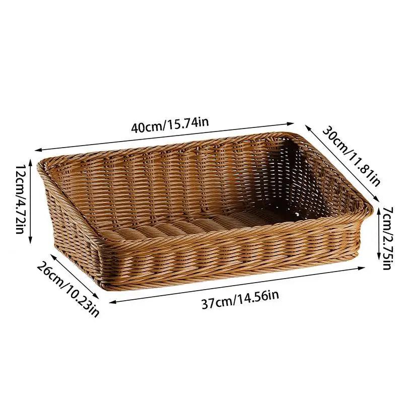 Lisslune | Stylish Woven Rattan Storage Tray with Practical Handles