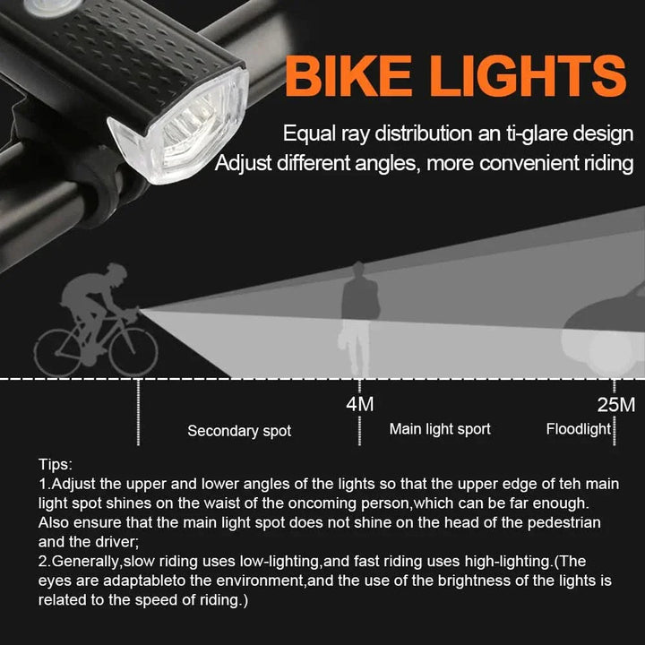 Lisslune | BikeLite – Rechargeable USB bicycle light with rear light for safe rides