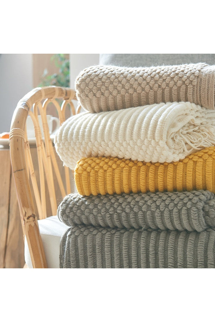 Lisslune | Solid Color Sofa Blanket