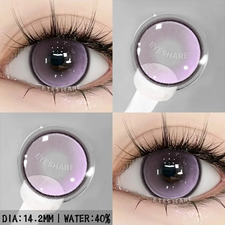 Rynx | 1 Pair New Color Contact Lenses for Eyes Purple Lenses Gray Pupil Lens Brown Eye Lens Annual Cosmetic Blue Eye Contacts