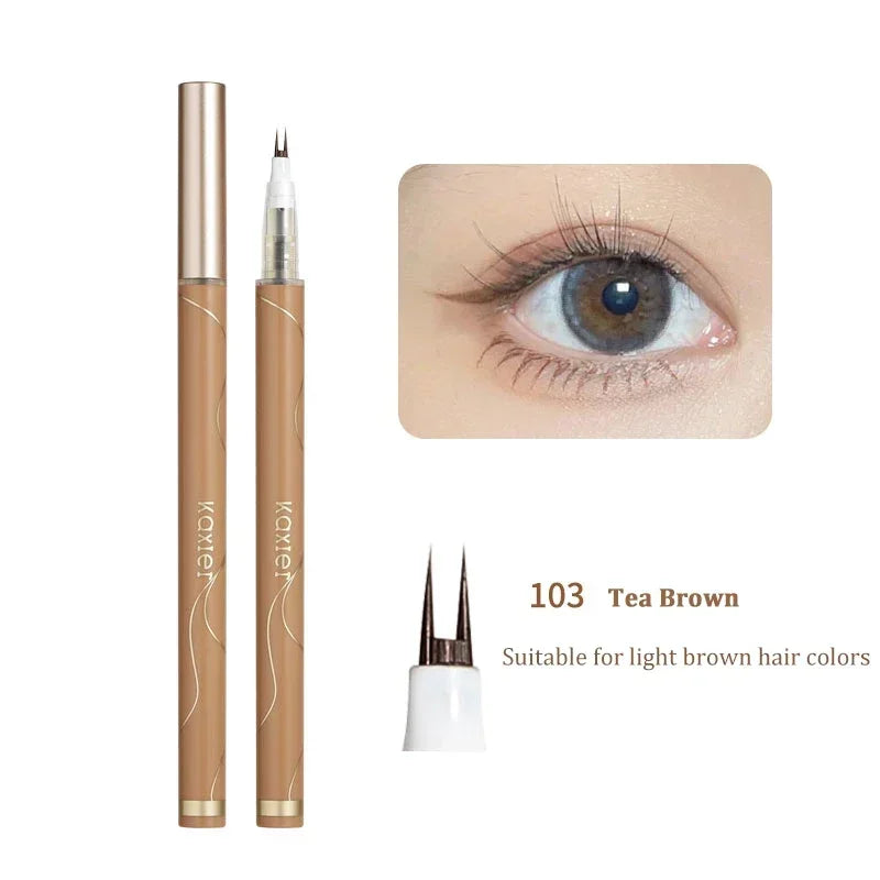 Rynx | Natural Double Fork Tip Under Lash Pen Ultra-thin Liquid Eyeliner Waterproof Lash Brow Eyeliner Pencil Makeup Tools