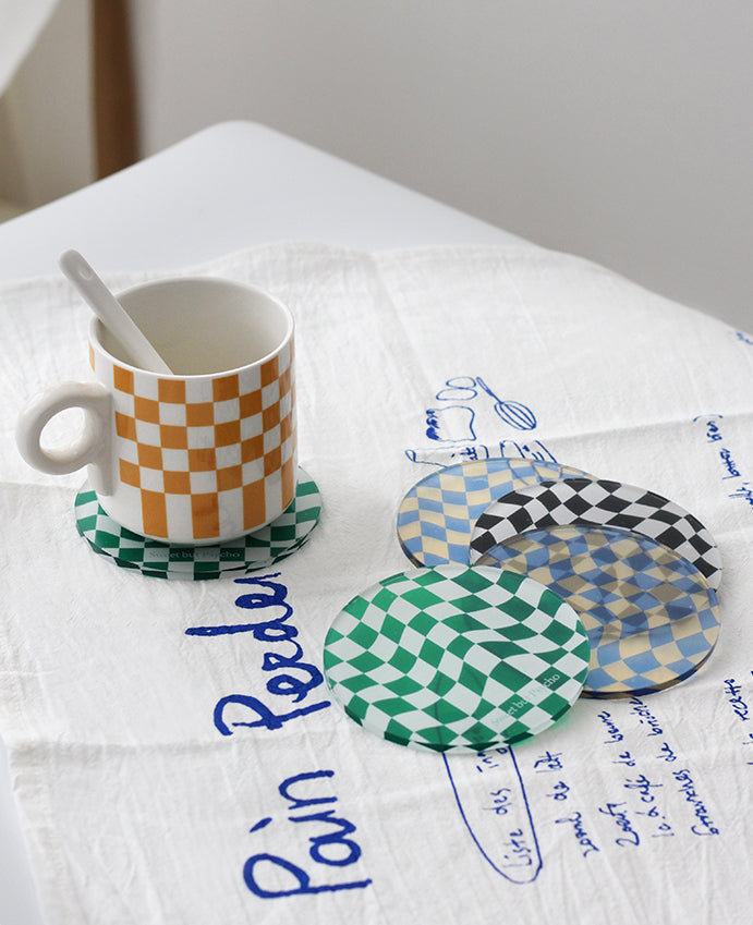 Lisslune | Checkered Acrylic Coaster