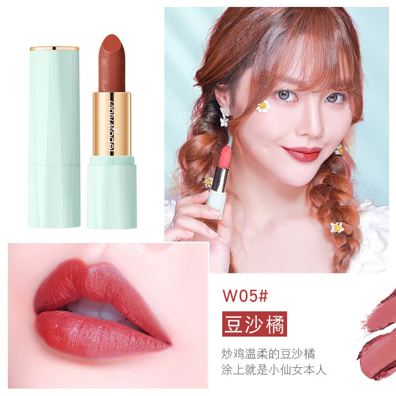 Rynx | Orange Lipstick Velvet Matte Lipsticks Waterproof Long-lasting Lipstick Velvet Lip Color Women's Cosmetics Sexy Lip Paint Makeup