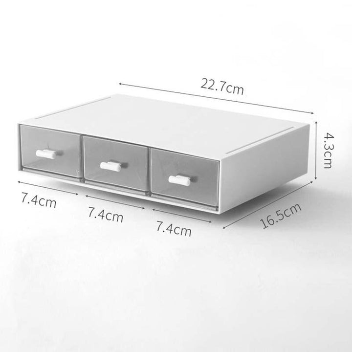 Lisslune | Slim stackable white plastic desk organizer for maximum efficiency at the workplace