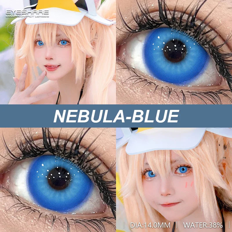 Rynx | 2 Piece Set Cosplay Contact Lenses for Eyes Anime Colored Contact Lenses Blue Contact Halloween Beautiful Pupil Annual Contact Lenses