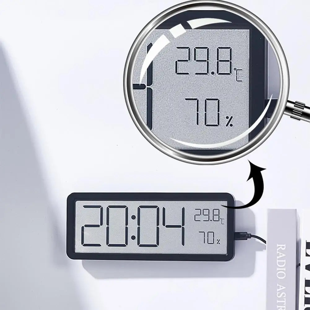 Lisslune | TimeVibe Large LED Digital Wall Clock with Temperature & Humidity Display