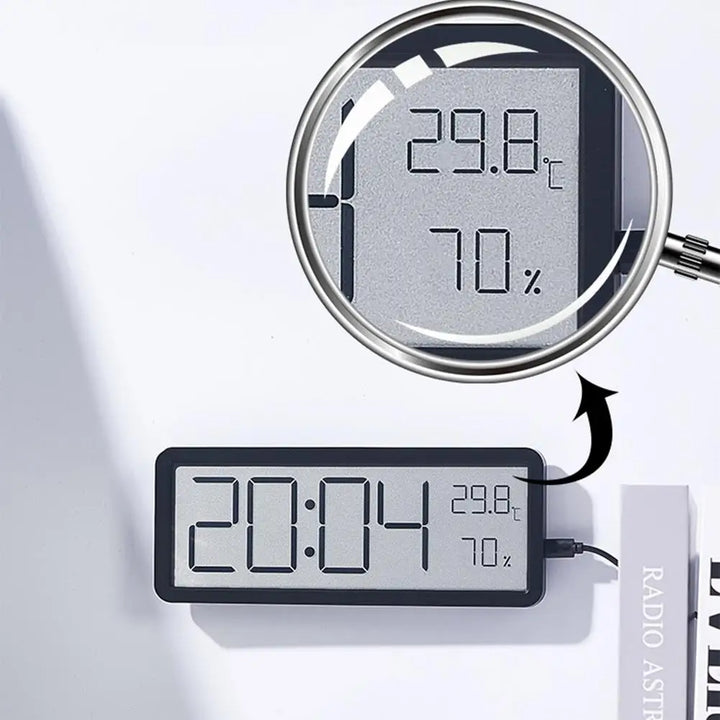 Lisslune | TimeVibe Large LED Digital Wall Clock with Temperature & Humidity Display