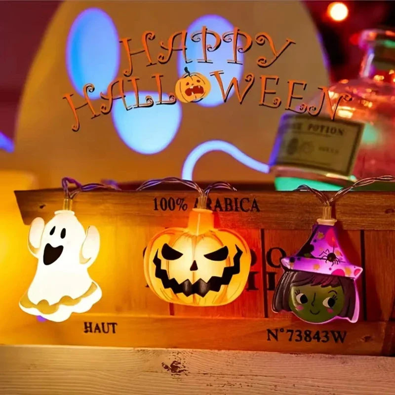 Rynx | Halloween Party LED Light String Pumpkin Ghost Spider Weaving Hanging Lamp For Halloween Home Indoor Outdoor Decoration Props 2024