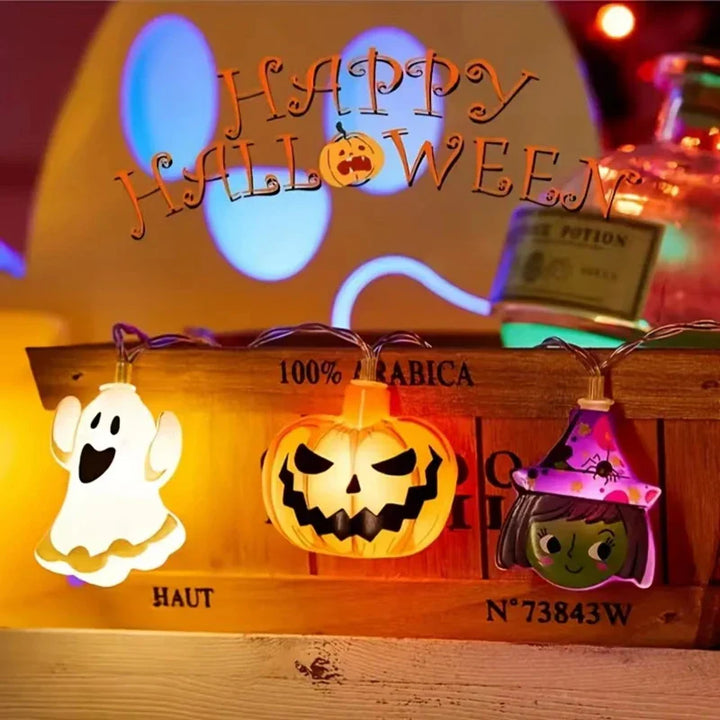 Rynx | Halloween Party LED Light String Pumpkin Ghost Spider Weaving Hanging Lamp For Halloween Home Indoor Outdoor Decoration Props 2024