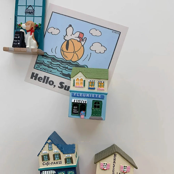 Rynx | House and Dog Refrigerator Stickers INS Cartoon Door Decorative Magnet Stickers Puppy Magnet Stickers Photo Notice Board Stick
