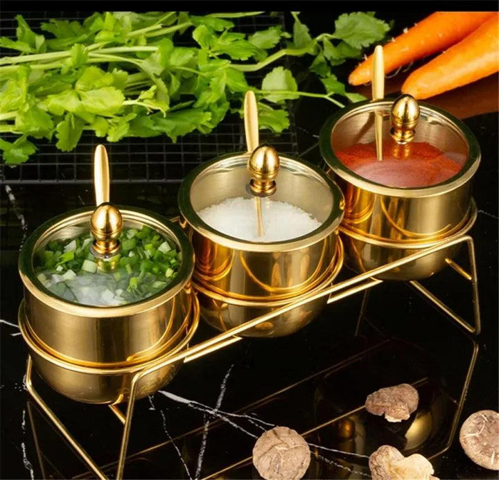 Lisslune | Elegant stainless steel spice set with wasabi bowl - Ideal for hotpot, dips and more