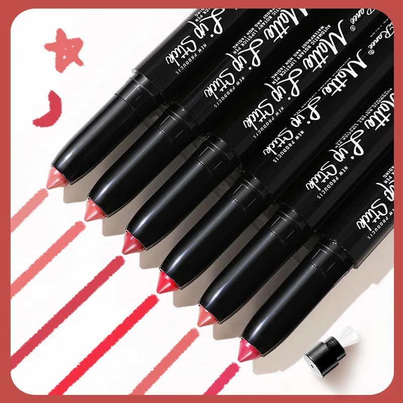 Rynx | Lipstick Improved Lip Shape Lipstick Makeup Waterproof Sexy Matte Plumping Lipstick Long-Lasting Moisturizing Lipstick Makeup