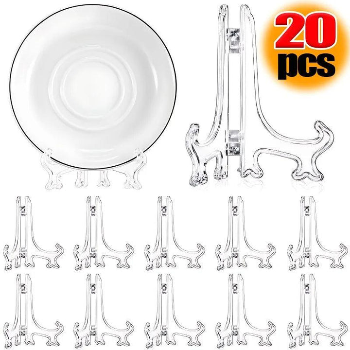Lisslune | 20-piece versatile display stands in clear and black for stylish home display