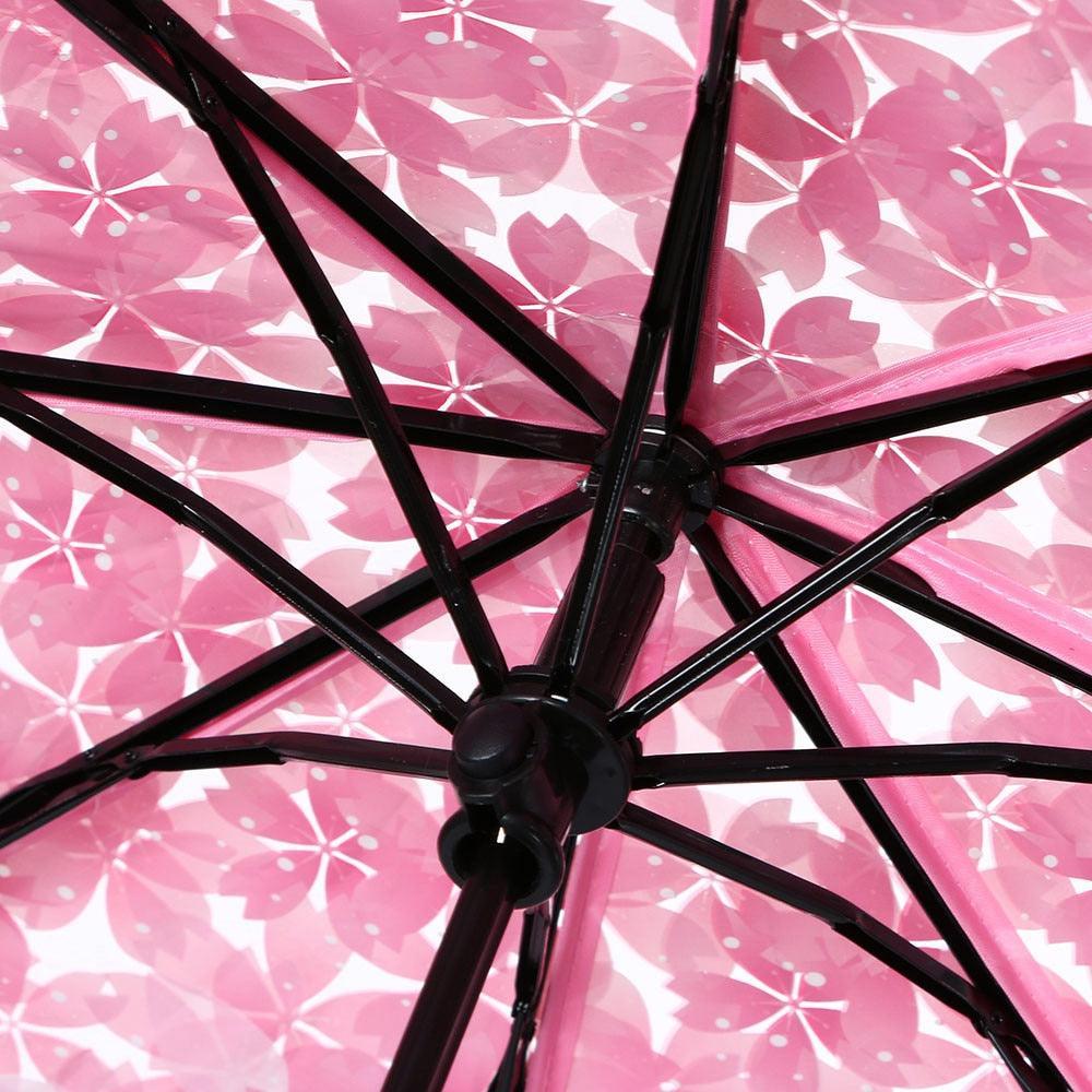 Lisslune | Chic Cherry Blossom UV-resistant Sunshade with Extended Grip Handle