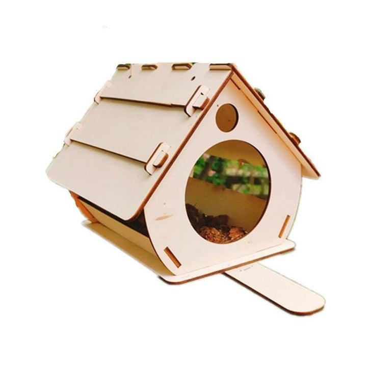 Lisslune | Wooden Hummingbird Feeder House Kit: Build Your Own Outdoor Bird Oasis