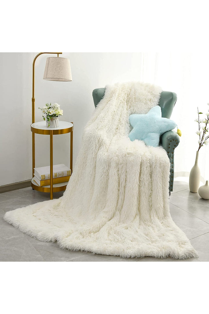 Lisslune | Synthetic fur sofa blanket