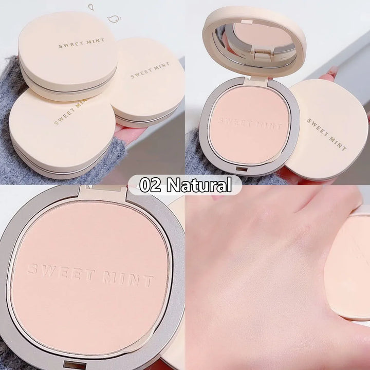 Rynx | Pressed Powder Transparent White Brightening Oil Control Waterproof Concealer Long-Lasting Natural Face Makeup Setting Powder Cosmetics
