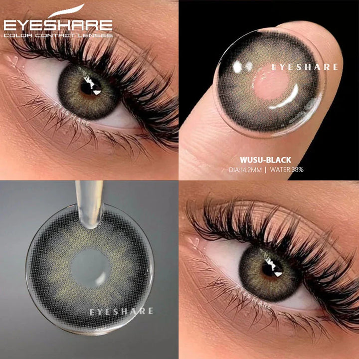 Rynx | Colored contact lenses for eyes 1 pair Black lenses Blue eye contacts Gray pupil lens Annual cosmetic contact lenses