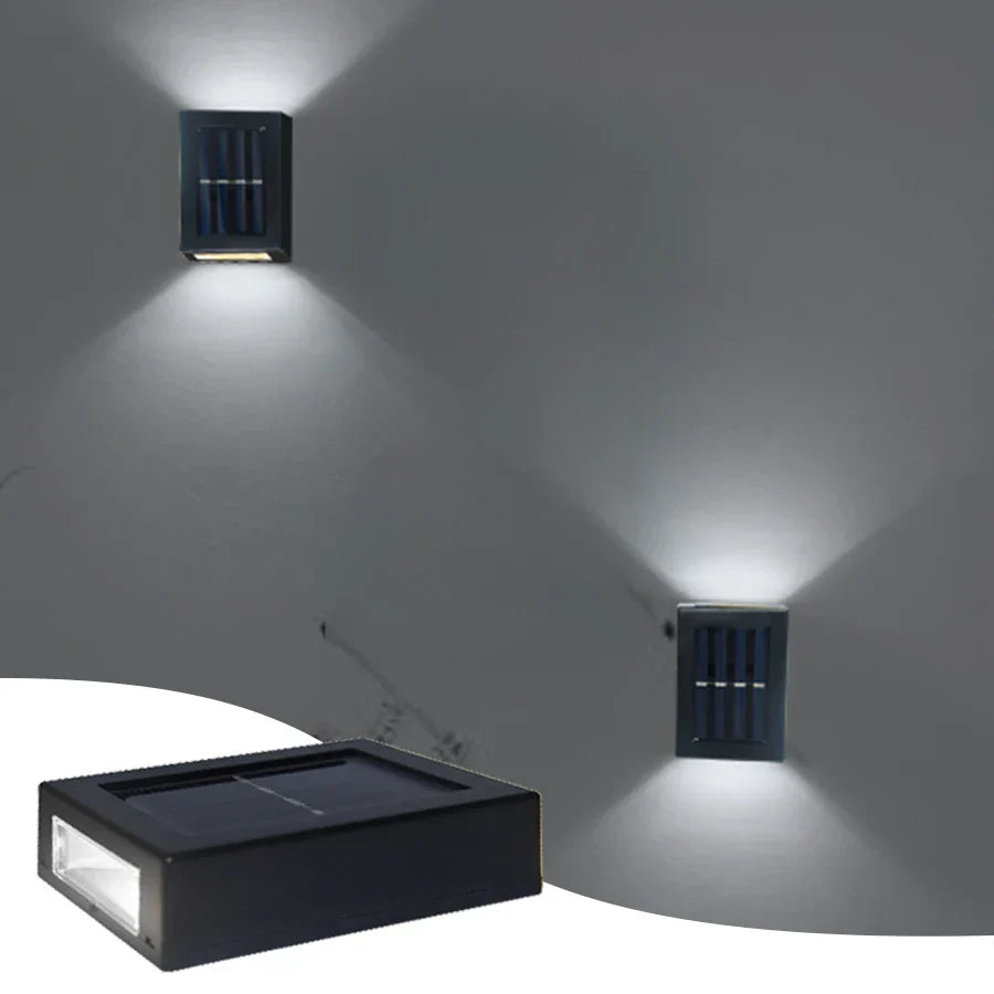 Lisslune | Waterproof LED Solar Wall Lamp: Up and Down Lighting for Balcony, Garden, Street and Landscape