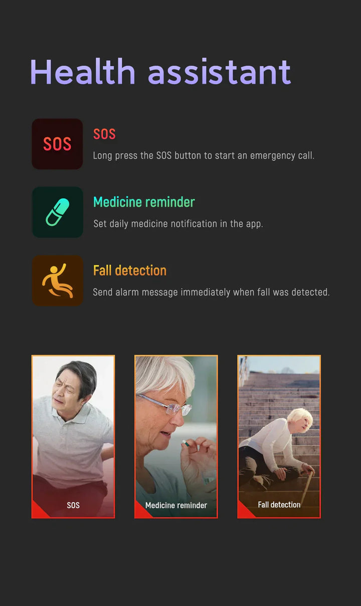 Lisslune | Senior Safety Watch with Fall Detection and GPS – Smart Care Smartwatch