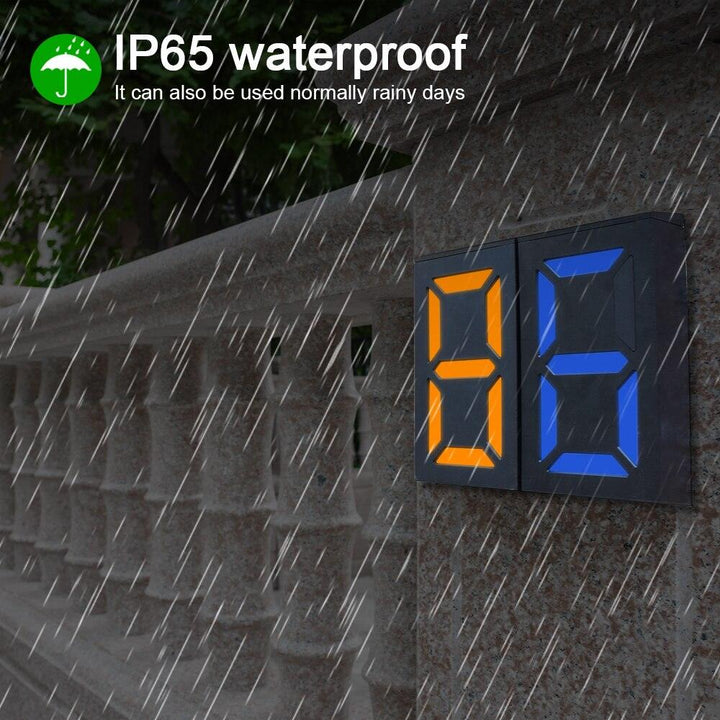 Lisslune | Elegant Solar-Powered LED House Number Sign: Contemporary Outdoor Signage