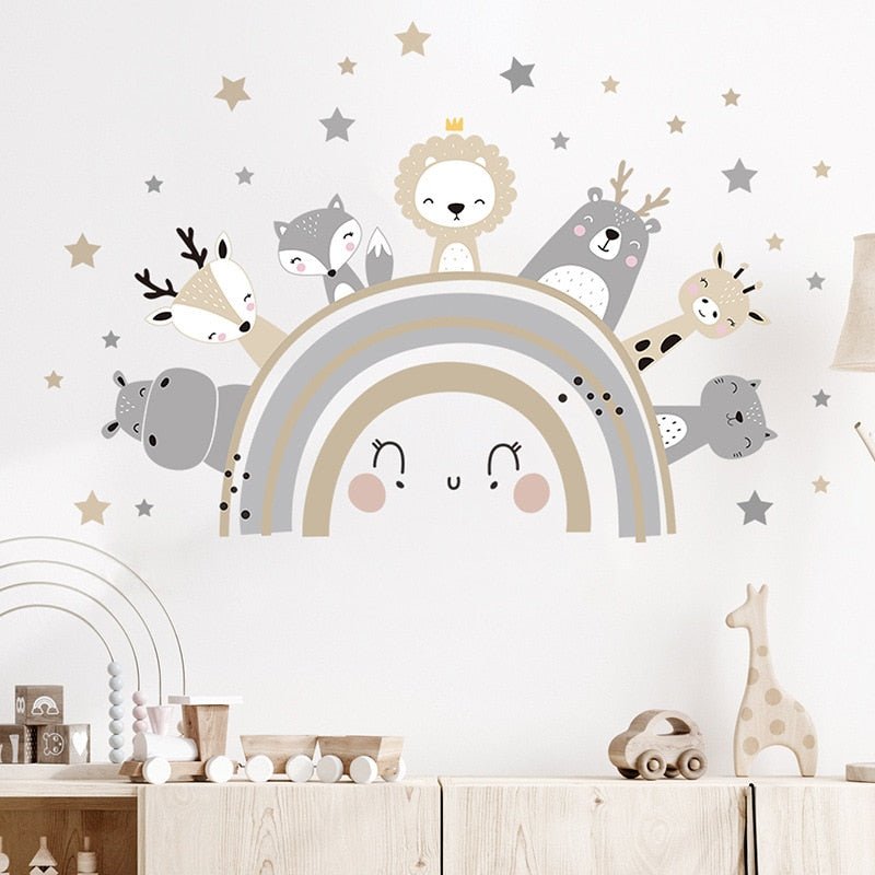 Lisslune | Cartoon Rainbow Animal Kids Wall Sticker