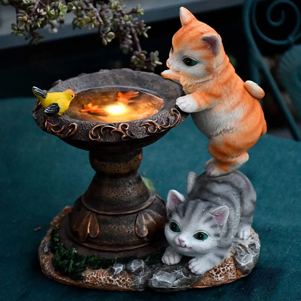Lisslune | Butterfly Catcher Cat Resin Decorative Lamp