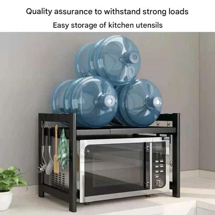 Lisslune | Carbon Steel Retractable Double-Layer Kitchen Shelf – Milo