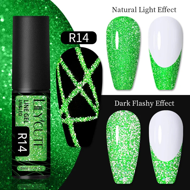 Rynx | 5ml Line Nail Art Polish Liner Pen Gel with Brush Varnish Semi Permanent Gel Nail Polish Wire Drawing Line Nail Art Tool