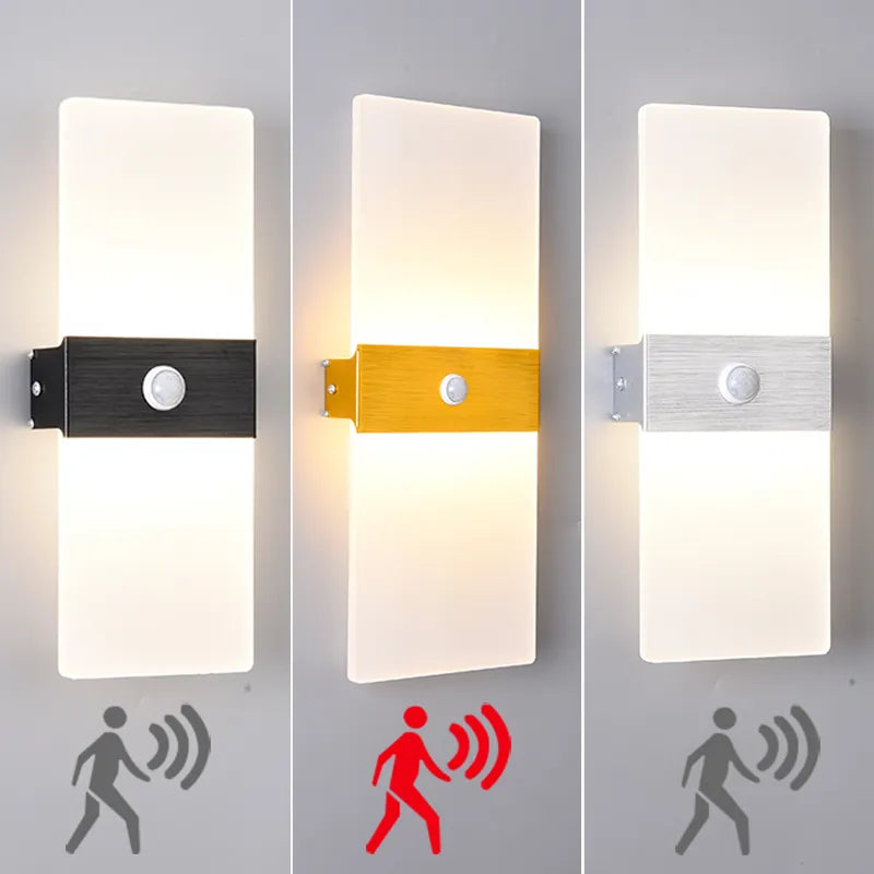 Lisslune | Wall light with motion sensor, drawing, aluminum, acrylic, decoration, lighting, wall light, interior, kitchen, bedroom, hallway, corridor
