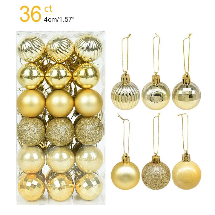 Rynx 1box Christmas balls Christmas tree decoration ball Xmas hanging tree ornament home party decor New Year gift Noel Navidad