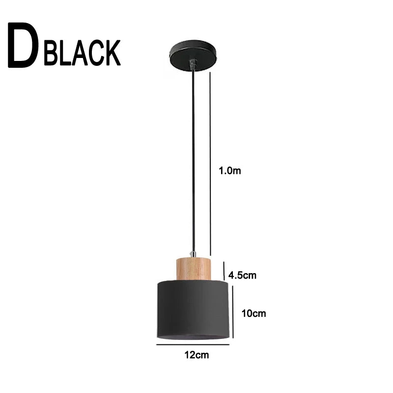 Lisslune | Nordic LED Pendant Lights Made of Metal and Wood - Modern Hanging Lamps for Dining Room and Kitchen